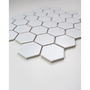 2X2 WHITE HEXAGON MATTE PORCELAIN MOSAIC - porcelain tile